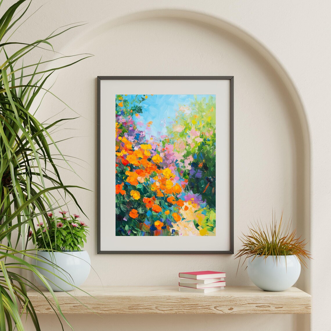 Flower Garden Painting, Vintage Floral Farmhouse Art Print - Image 2