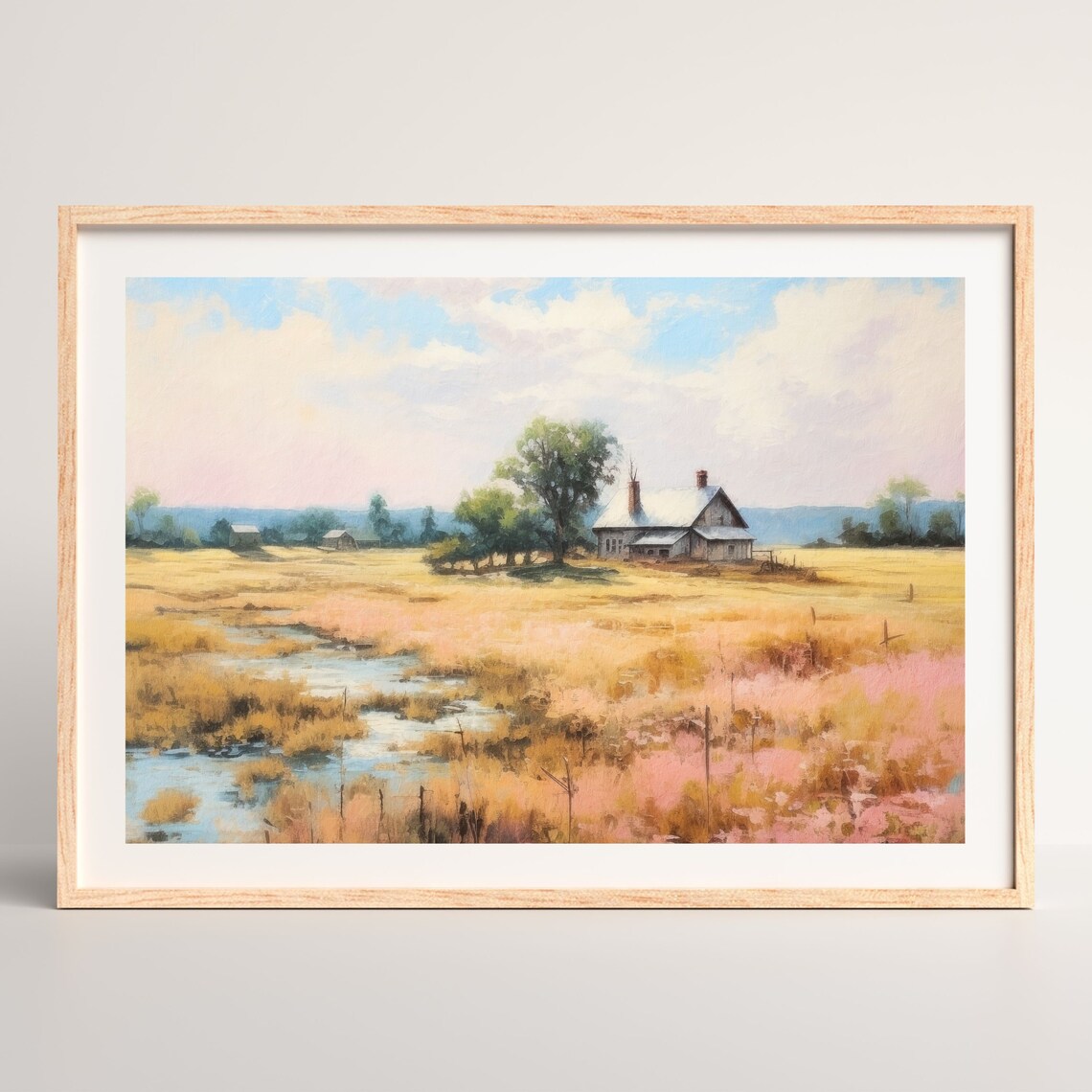 Retro Farm Pasture Art Print, Farmhouse Decor - Image 2
