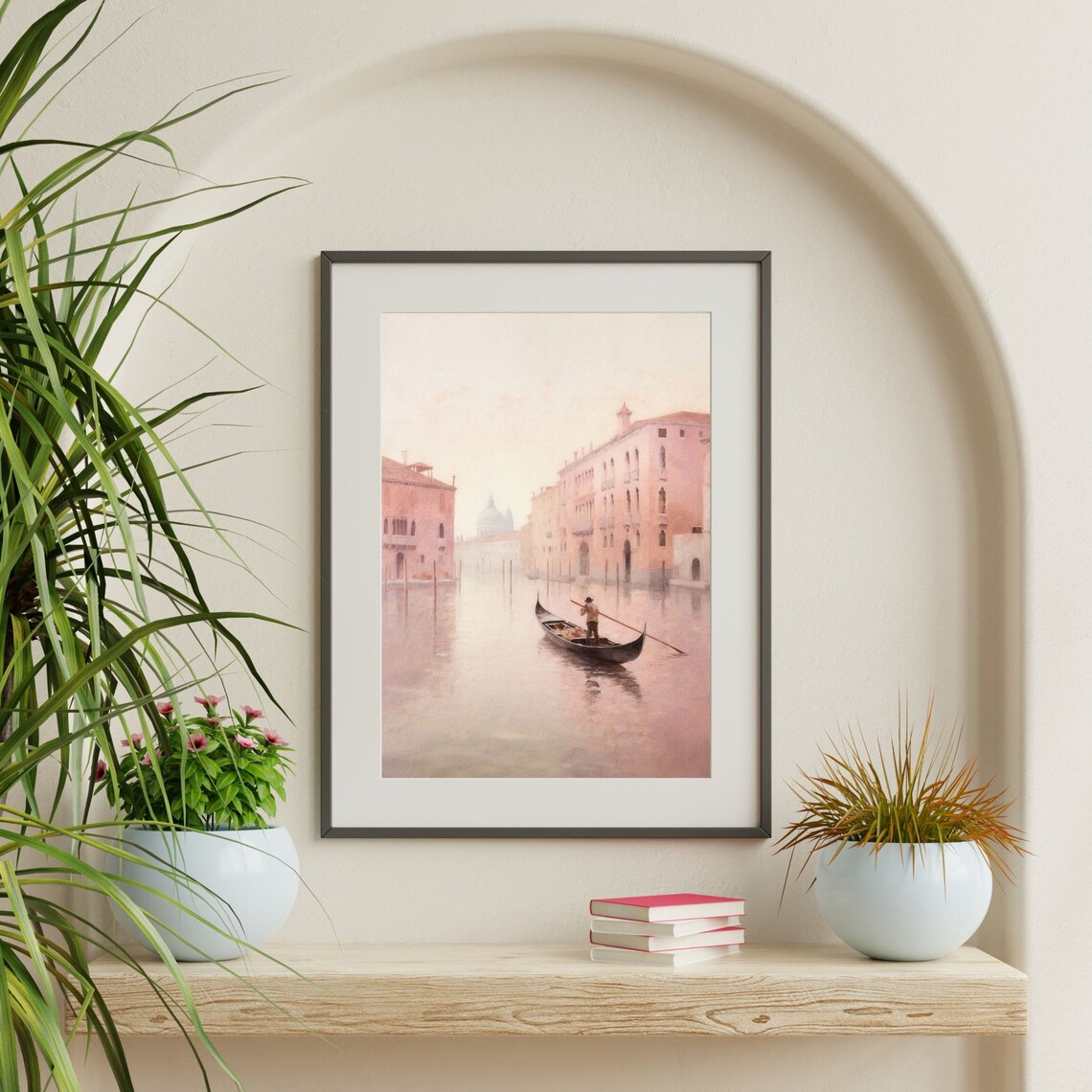 Pink Venice Retro Travel Poster, Italy Wall Art - Image 2