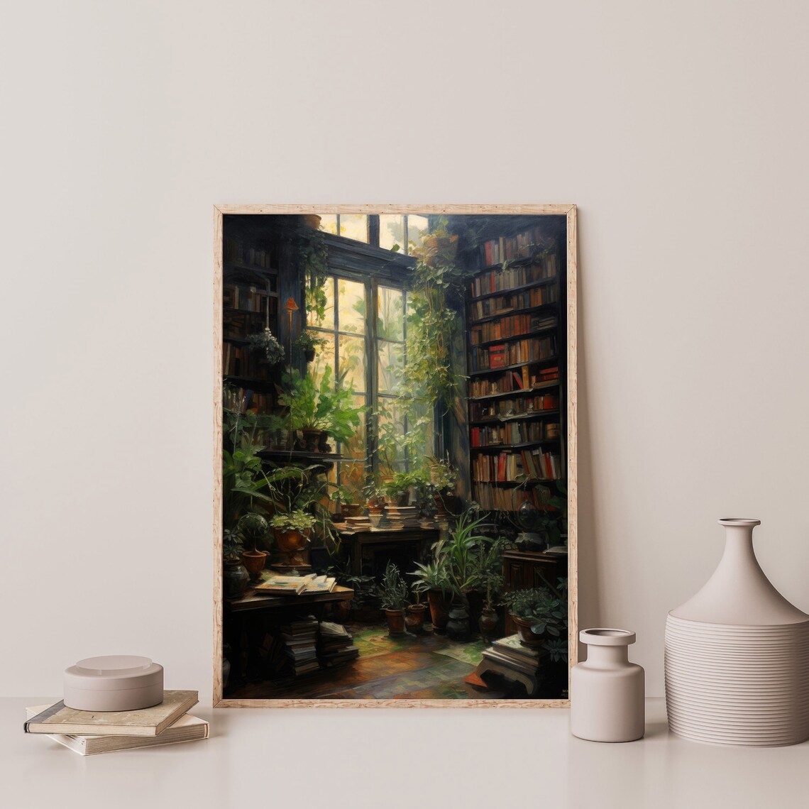 Vintage Library Painting, Gothic Dark Academia Print - Image 3