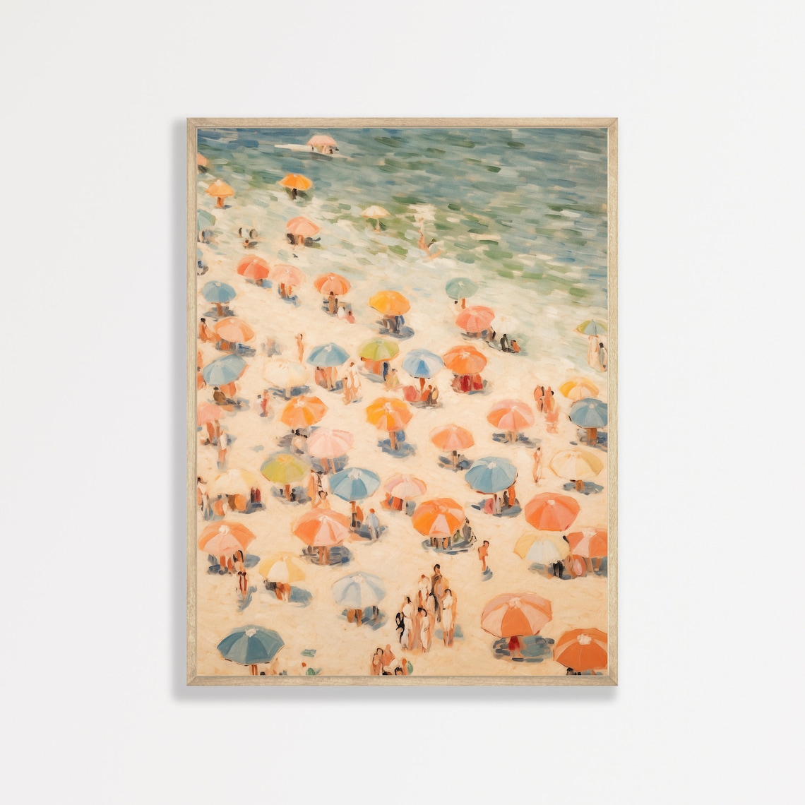 Retro Beach Abstract Wall Art Print, Coastal Minimal