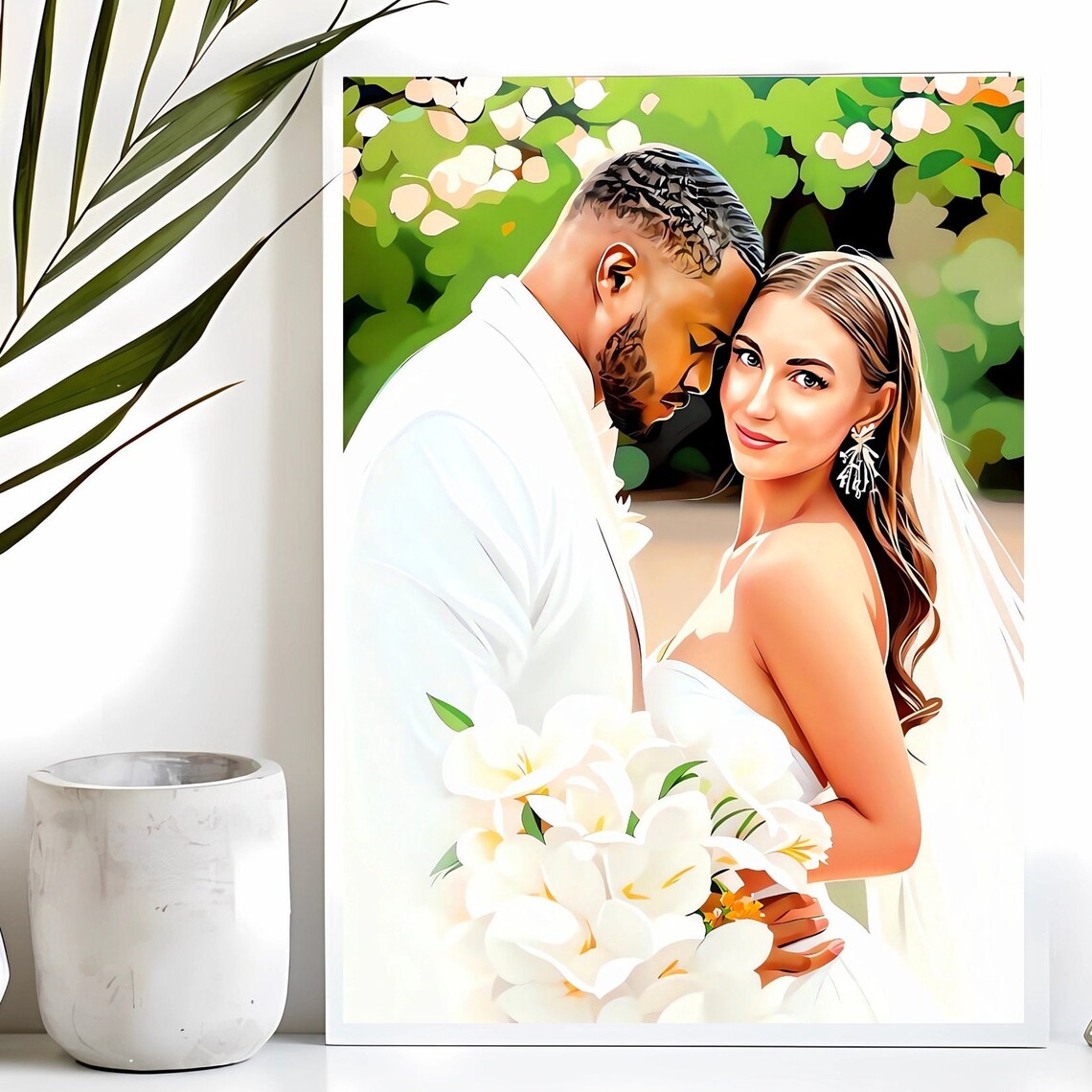 Custom Wedding Portrait, Bridal Illustration Keepsake