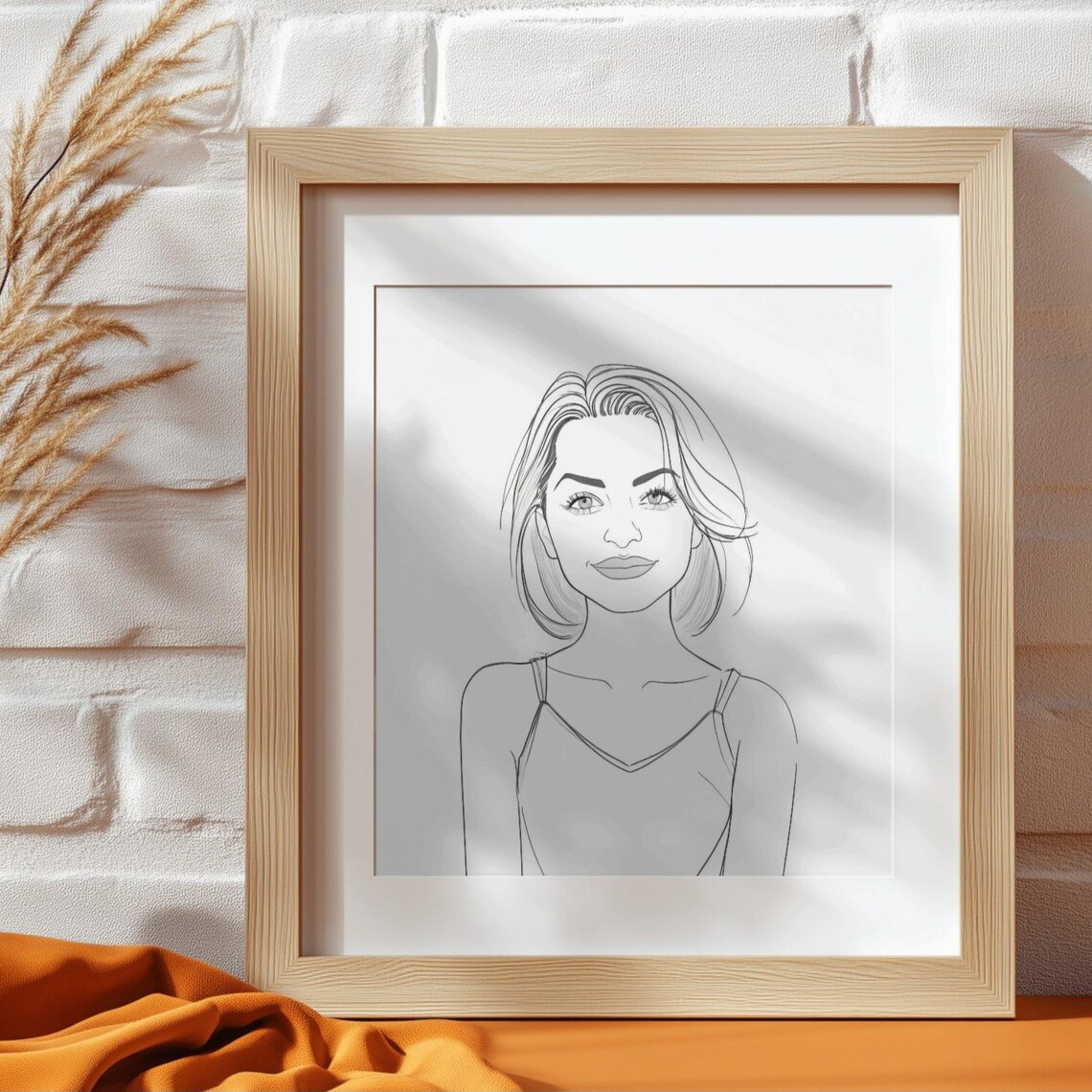 Minimalist Black Line Drawing Portrait Of Man From Photo Poster - Image 2