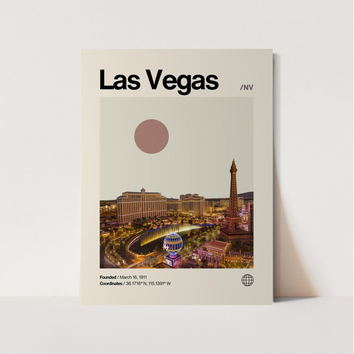 Las Vegas Poster Minimalist Helvetica Mid Century Modern Las Vegas Travel Print Las Vegas Wall Art Las Vegas Nevada Print Vegas Print