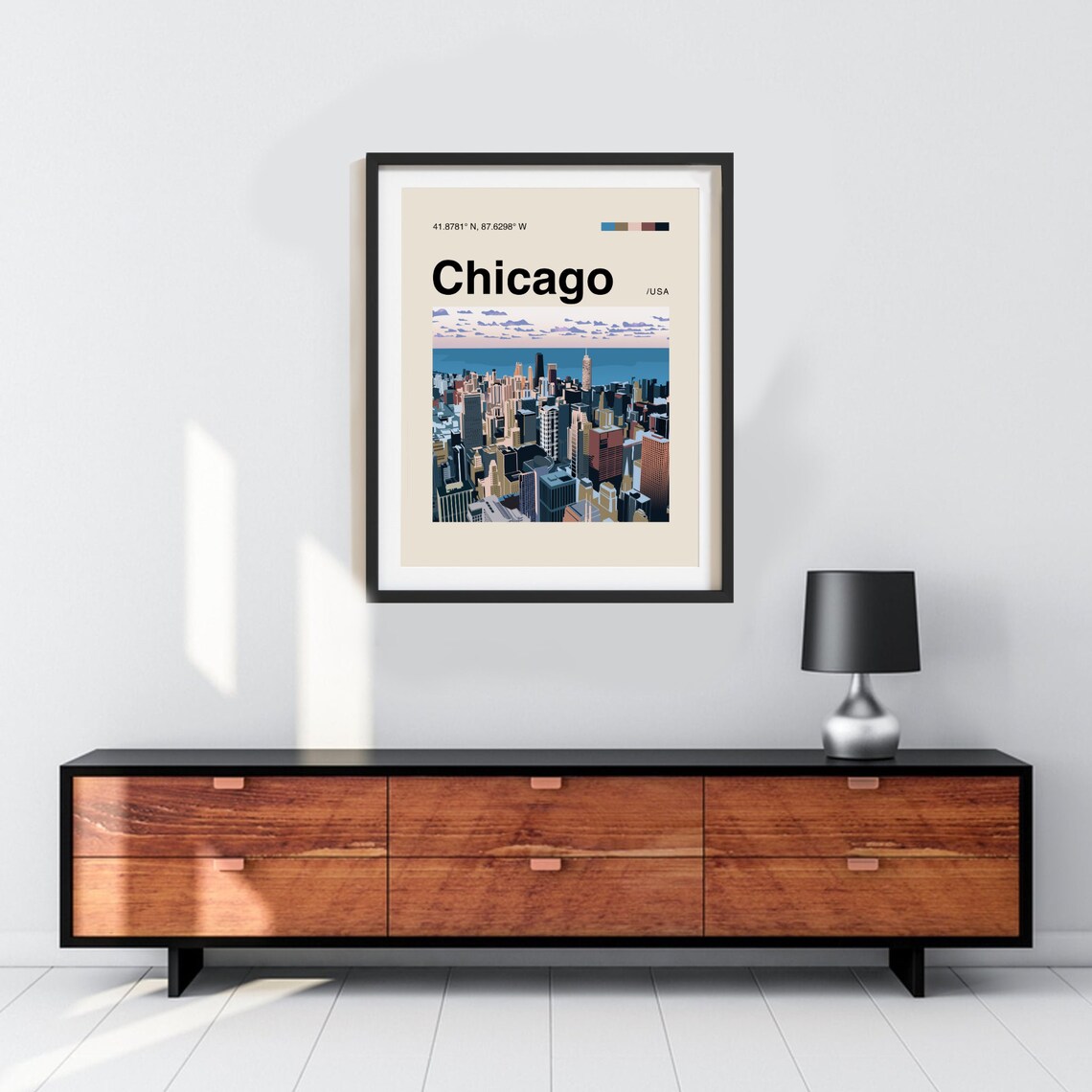 Chicago Minimalist Mid-Century Travel Poster - Image 2