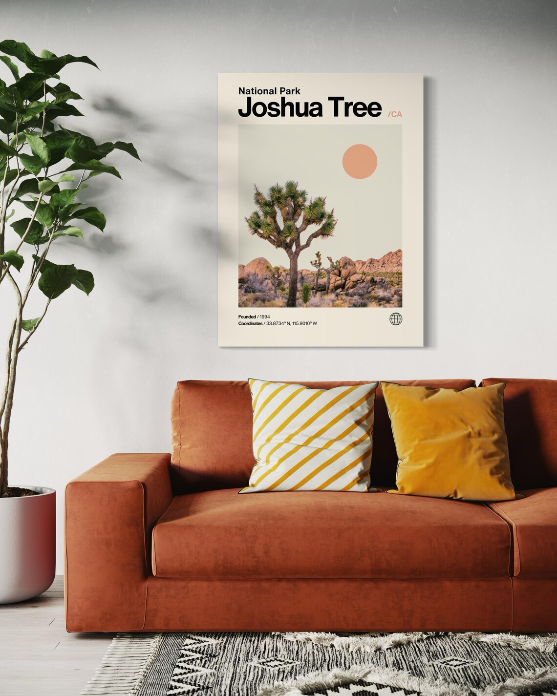 Joshua Tree National Park California Desert Minimalist Travel Poster Art - Image 3