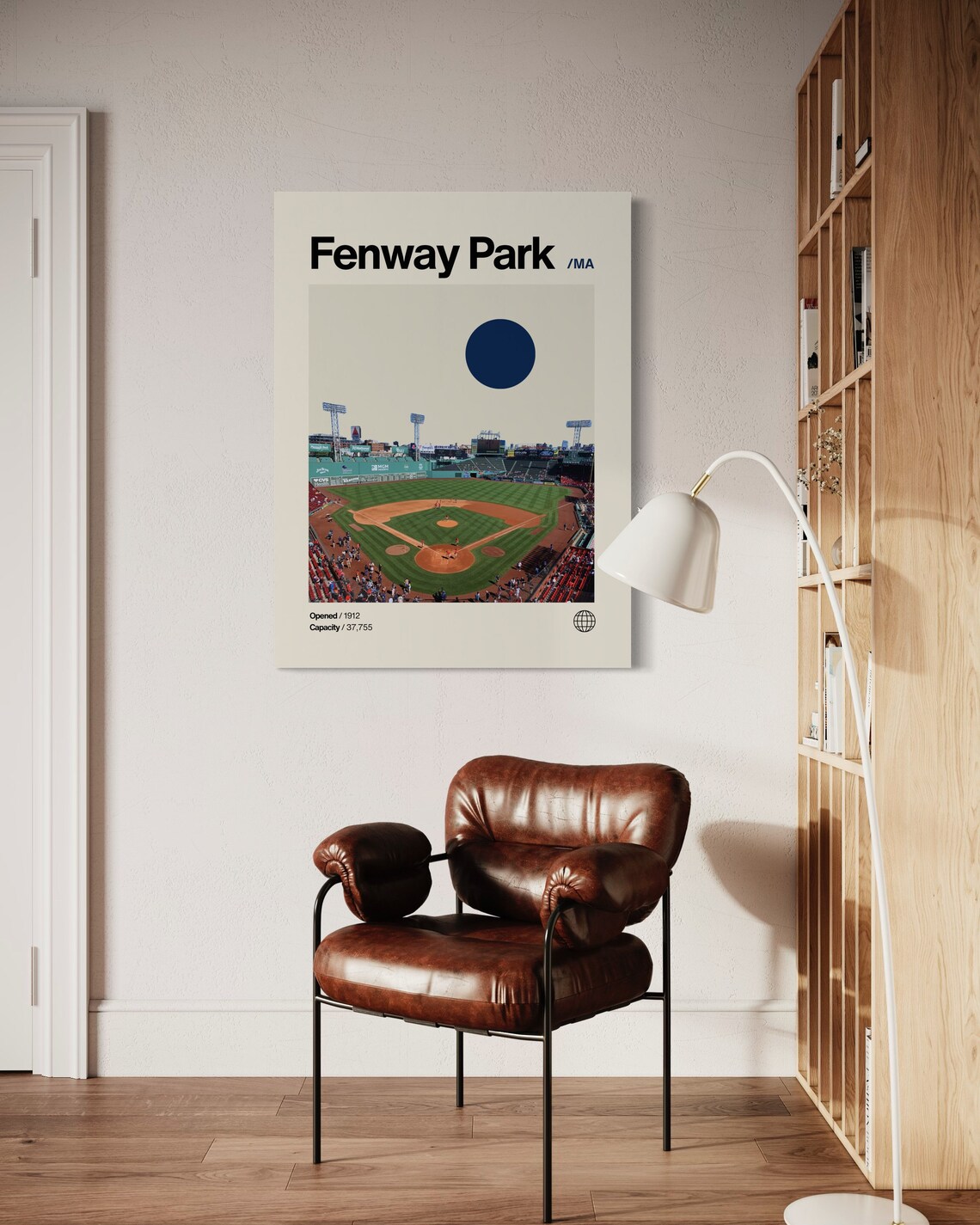 Fenway Park Minimalist Mid-Century Poster - Image 2