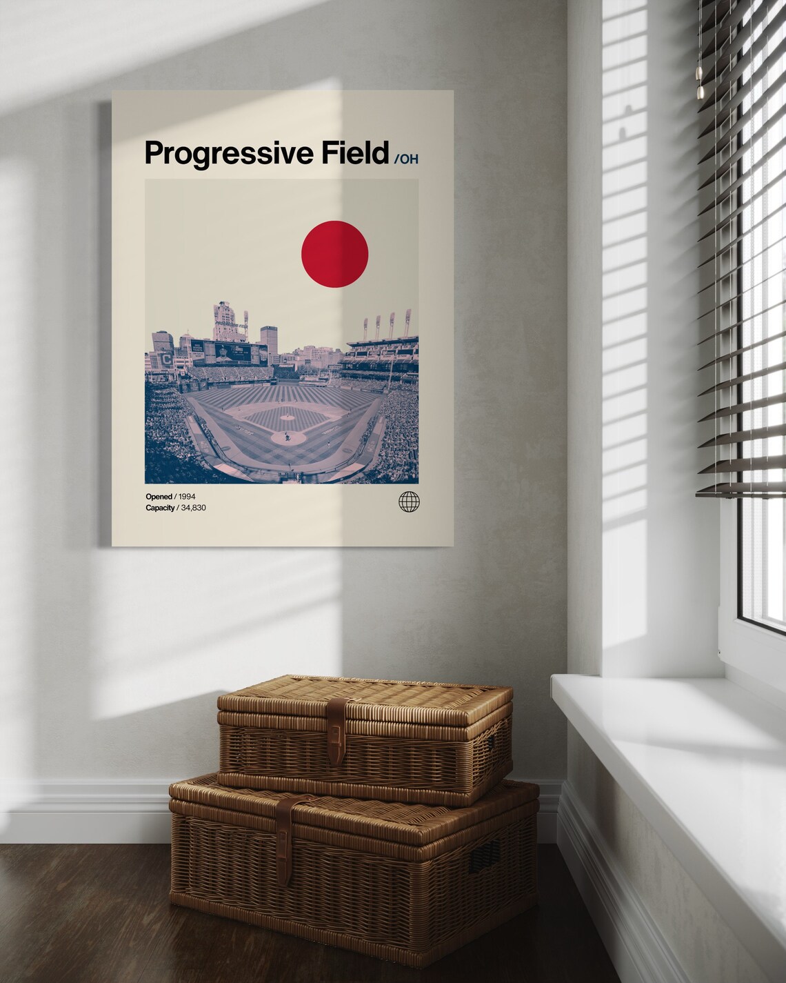 Progressive Field Cleveland Guardians Stadium Minimalist Sports Poster - Image 3