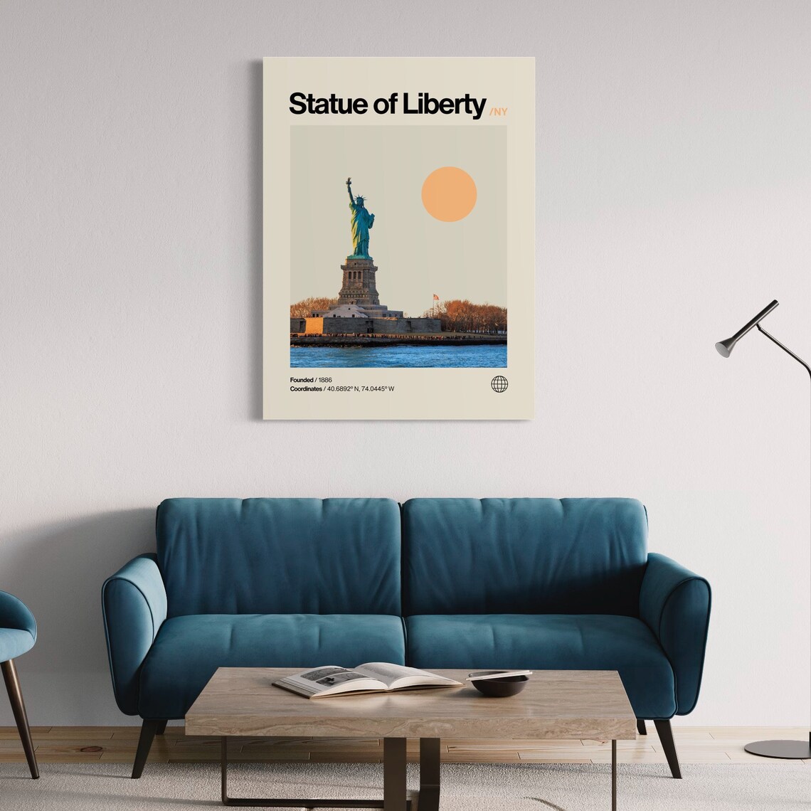 Statue of Liberty New York Harbor Mid Century Minimalist Poster - Image 2