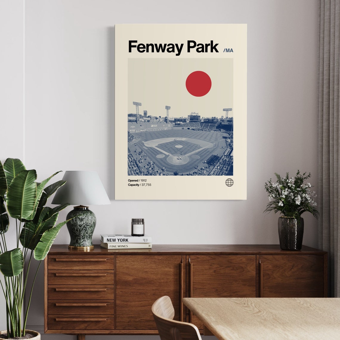 Fenway Park Boston Red Sox Baseball Stadium Minimalist Poster - Image 2