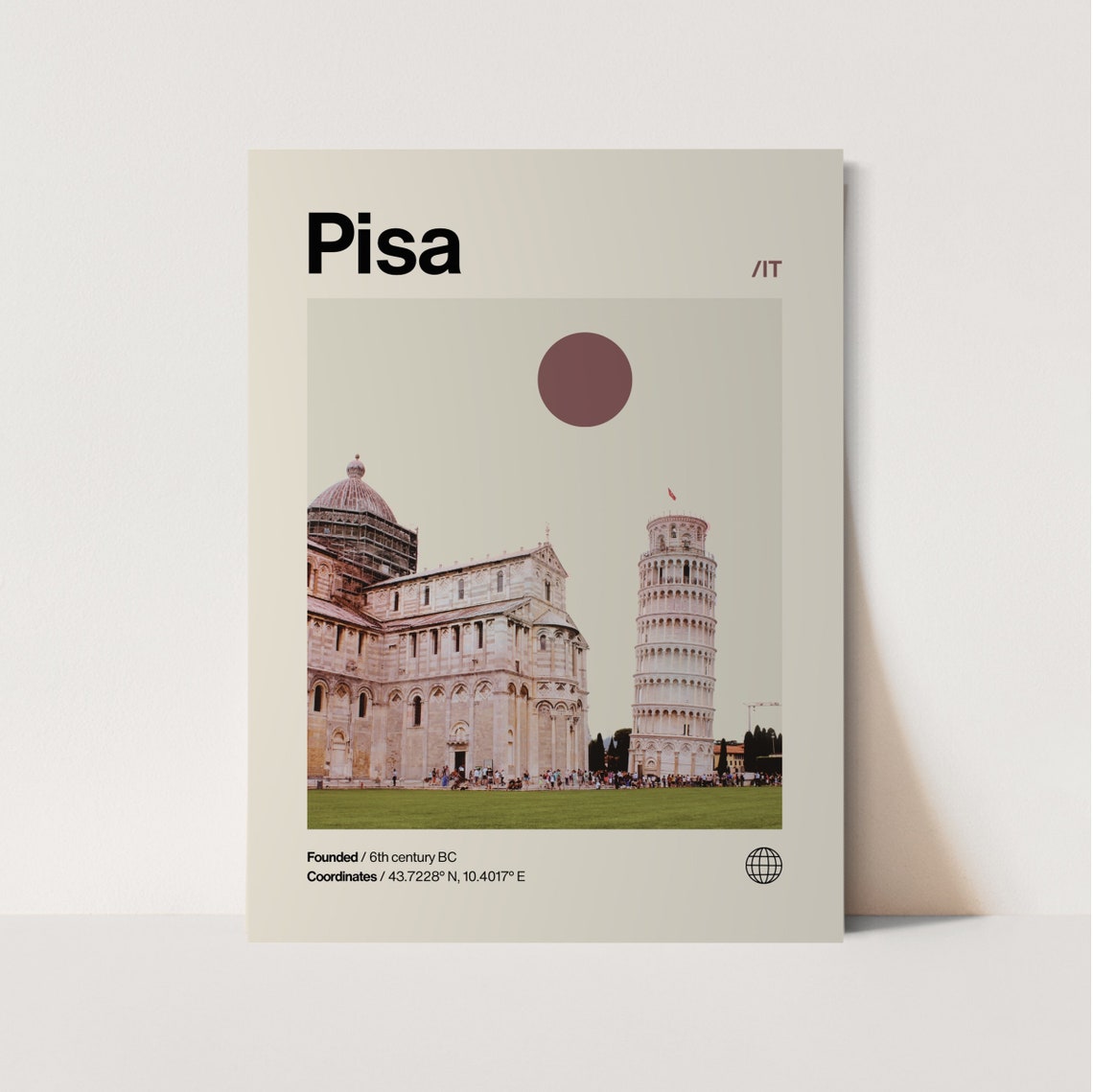 Pisa Poster Minimalist Helvetica Mid Century Modern Pisa Travel Print Pisa Wall Art Pisa Italy Art House Art Leaning Tower Of Pisa