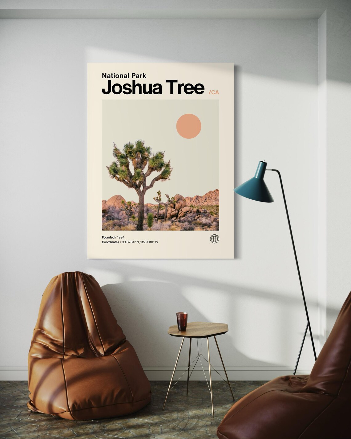 Joshua Tree National Park California Desert Minimalist Travel Poster Art - Image 2
