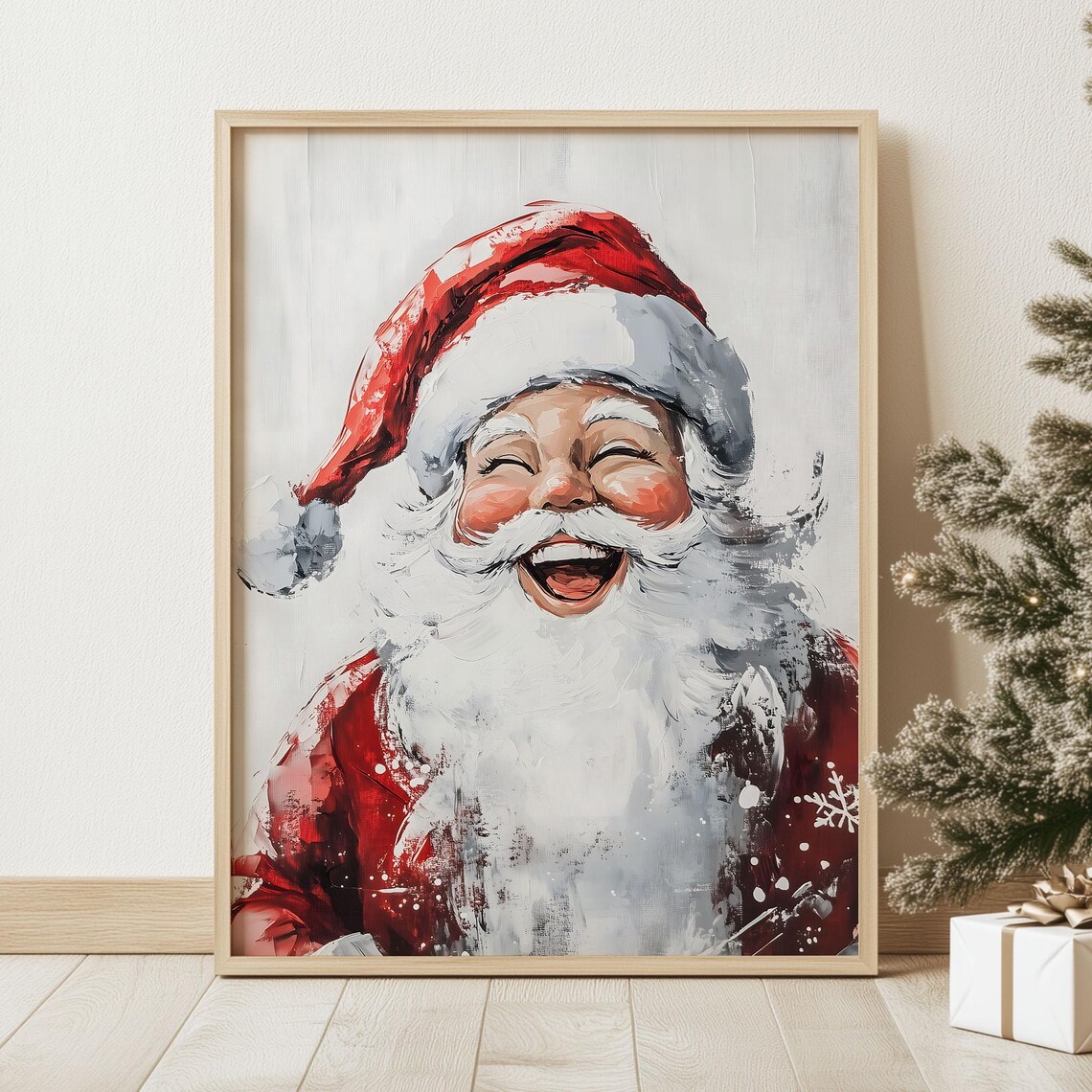 Whimsy Santa Claus Portrait, Vintage Holiday Art Print - Image 2