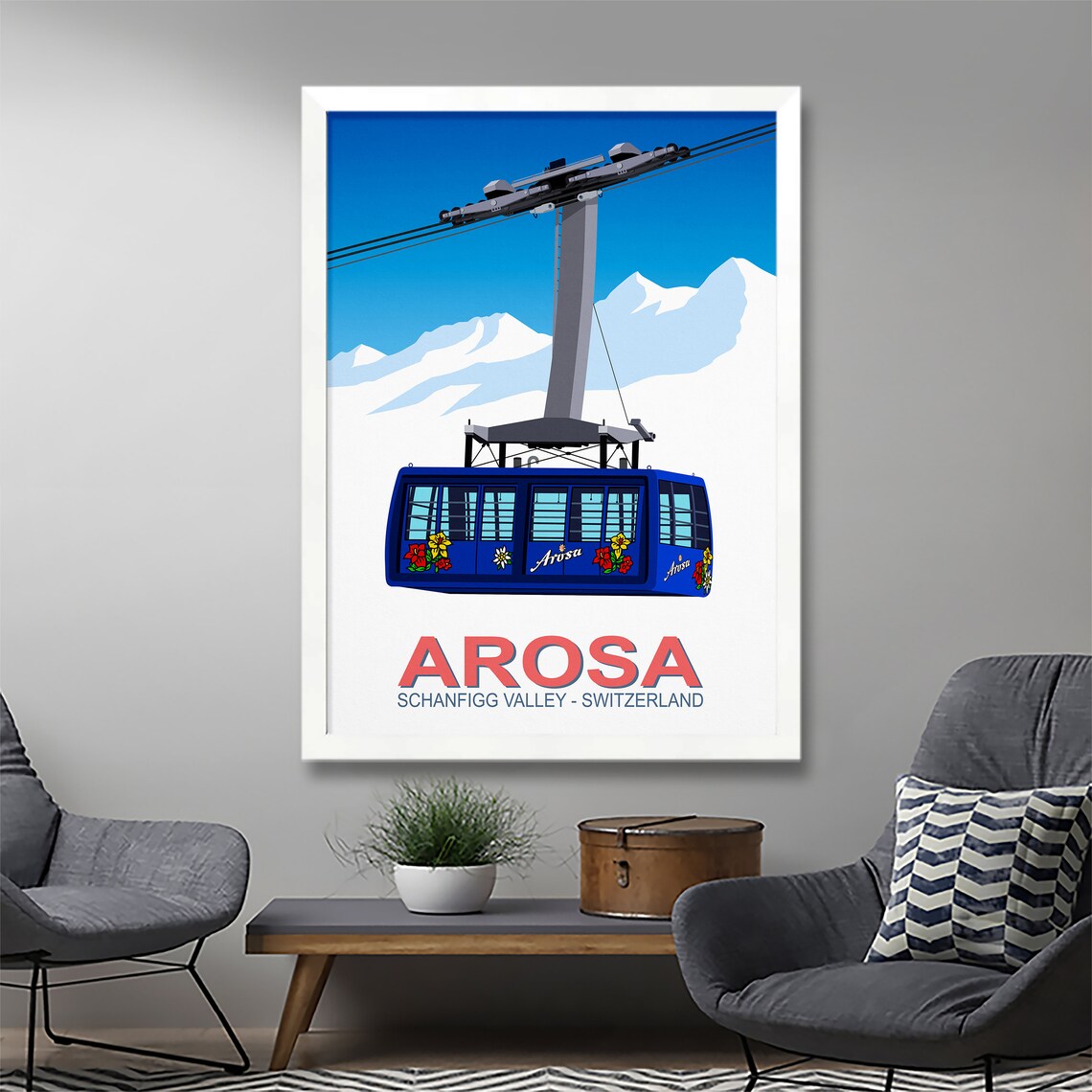 Arosa Ski Resort Poster, Ski Travel Poster - Image 3