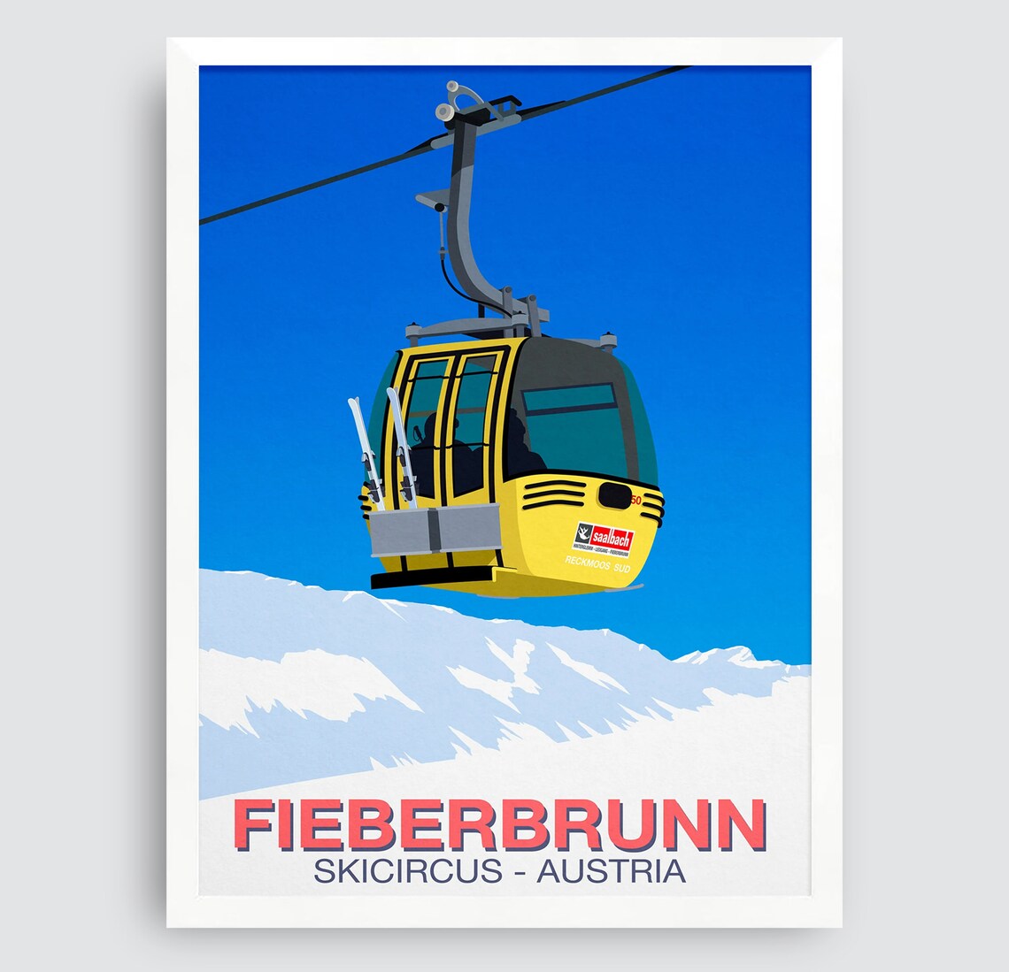 Fieberbrunn Ski Resort Travel Poster - Image 3