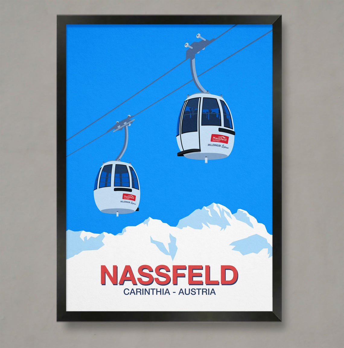 Nassfeld Carinthia Austria Vintage Millennium Express Gondola Poster