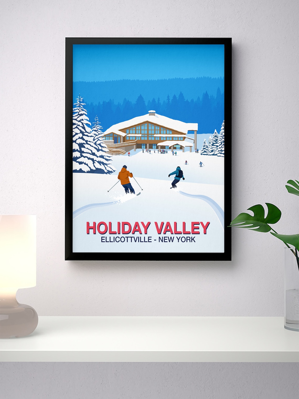 Holiday Valley Ski Resort Travel Poster, Ski Print - Image 3