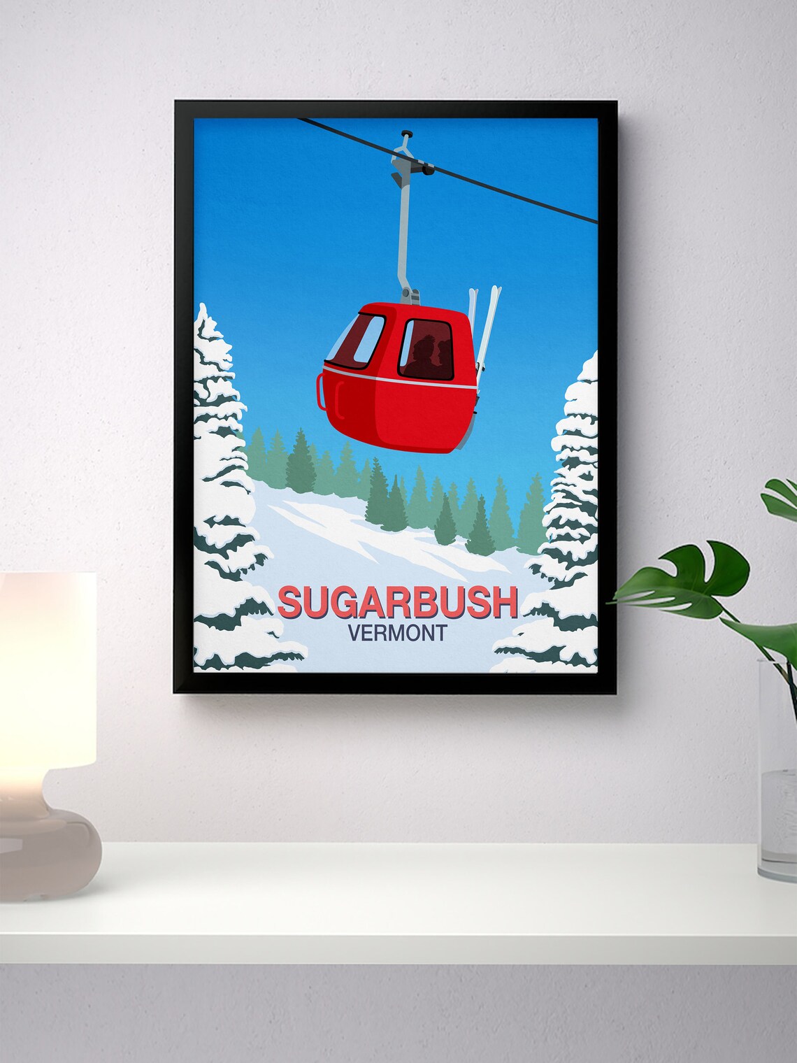 Sugarbush Ski Resort Travel Poster, Ski Resort Decor - Image 4