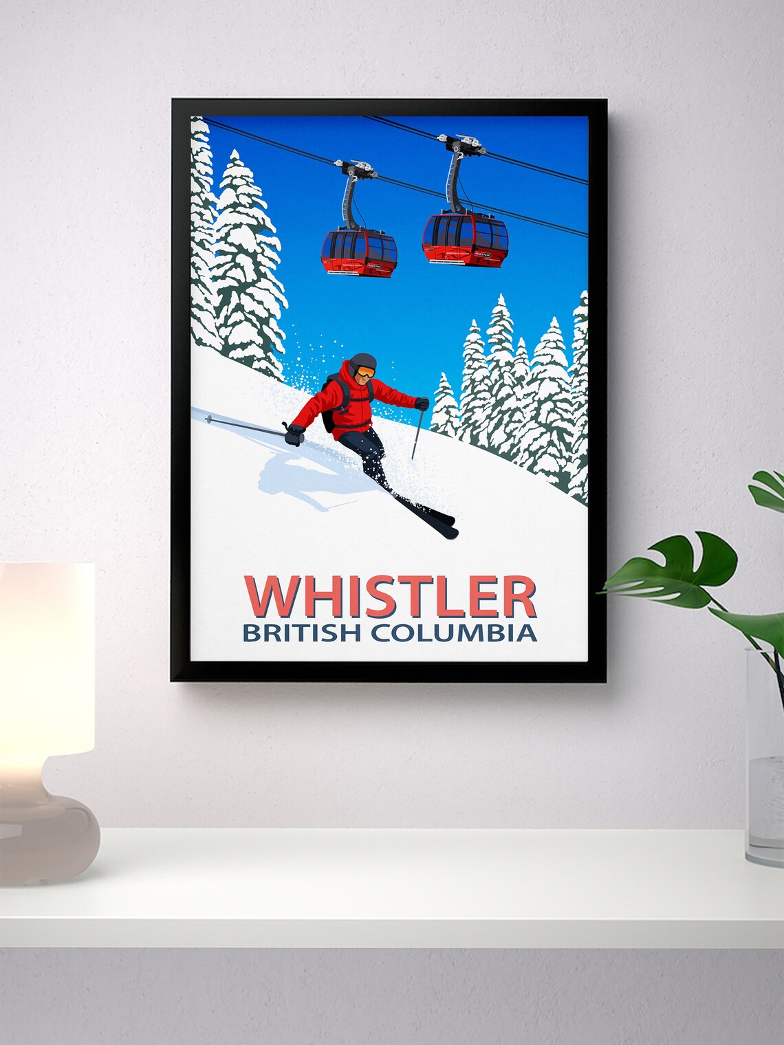 Whistler Skier Poster, Ski Resort Travel Poster - Image 2