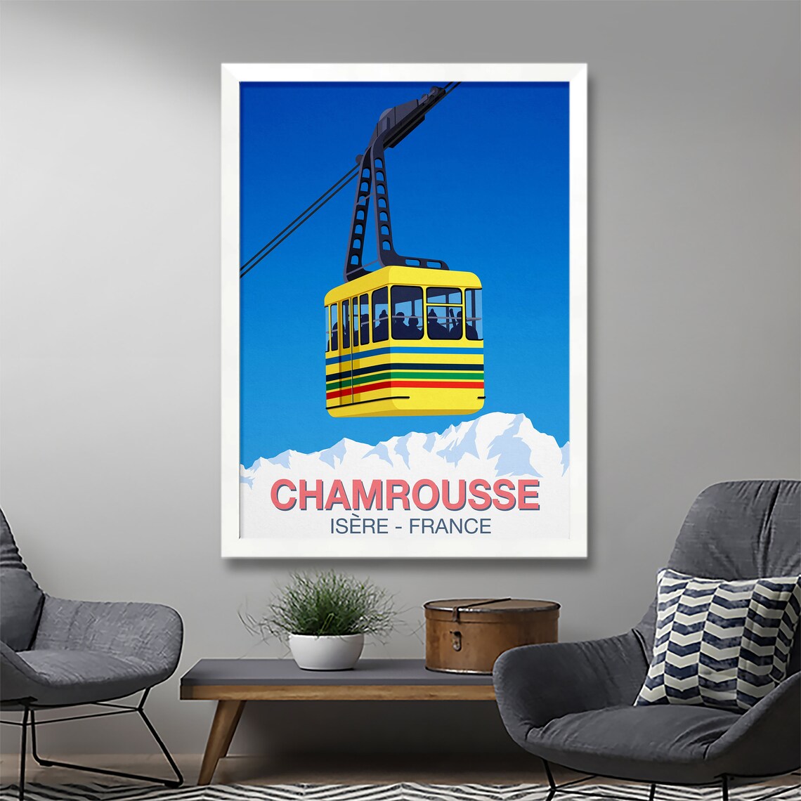 Chamrousse Ski Resort Poster, Snowboard Travel Poster - Image 2