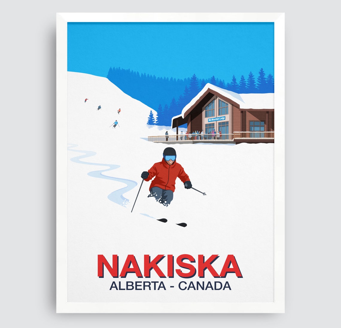 Nakiska Alberta Canada Vintage Powder Skiing Mountain Resort Poster - Image 4