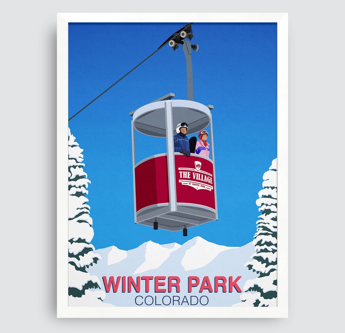 Winter Park Ski Resort Travel Poster Print - Image 3