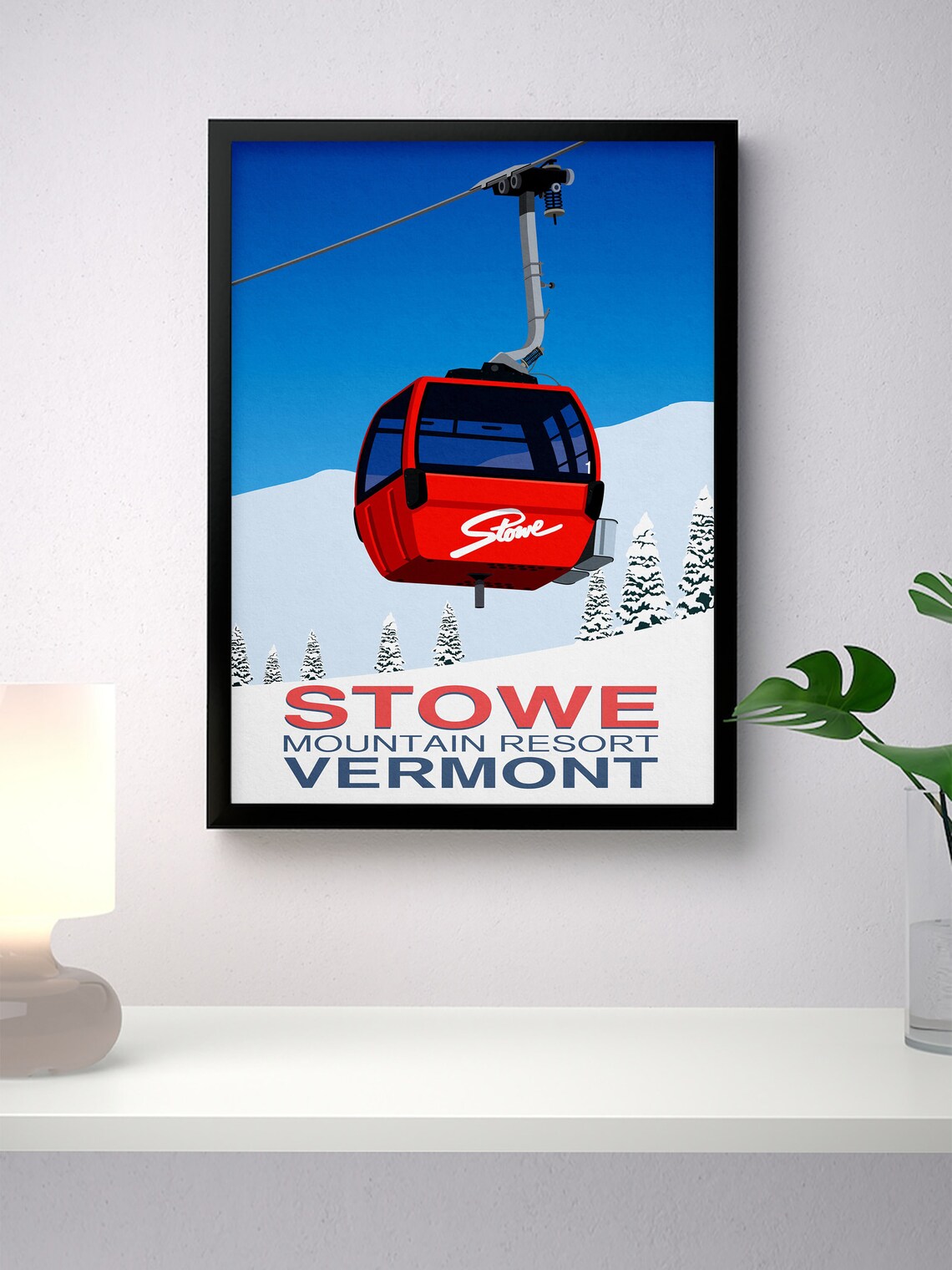 Stowe Ski Resort Travel Poster, Ski Gifts - Image 4