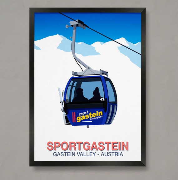 Sportgastein Ski Poster Ski Resort Poster Ski Print Snowboard Poster Ski Gifts Ski Poster