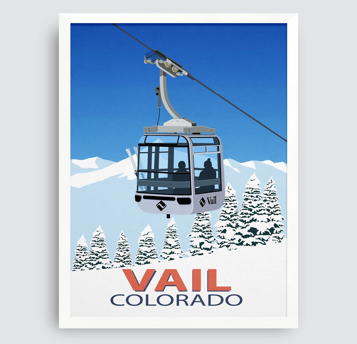 Vail Ski Resort Travel Poster, Ski Gifts - Image 3