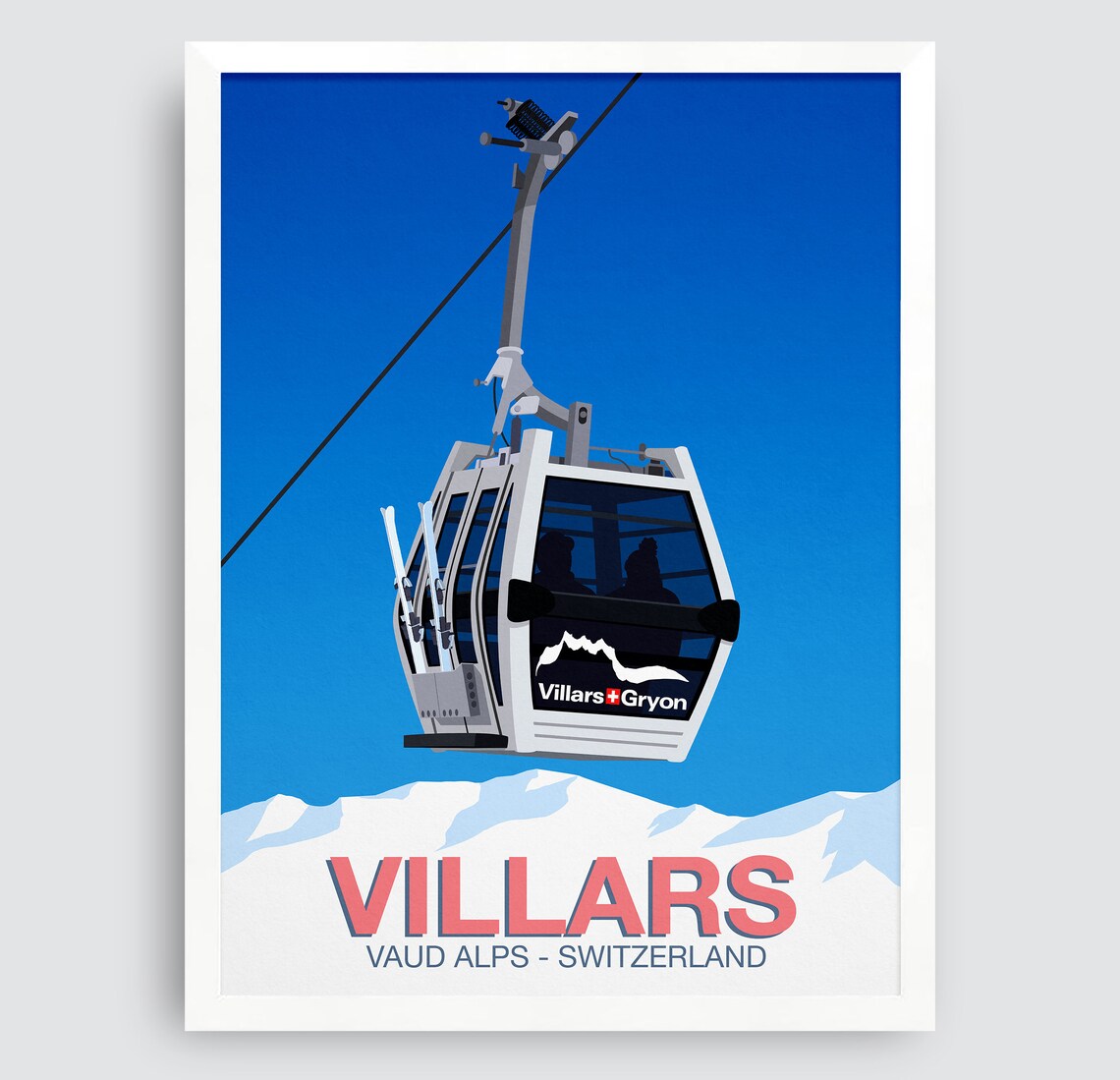 Villars Ski Poster, Ski Resort Travel Poster - Image 3