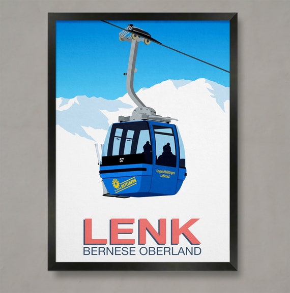 Lenk Ski Resort Poster Ski Resort Poster Ski Print Snowboard Poster Ski Gifts Ski Poster