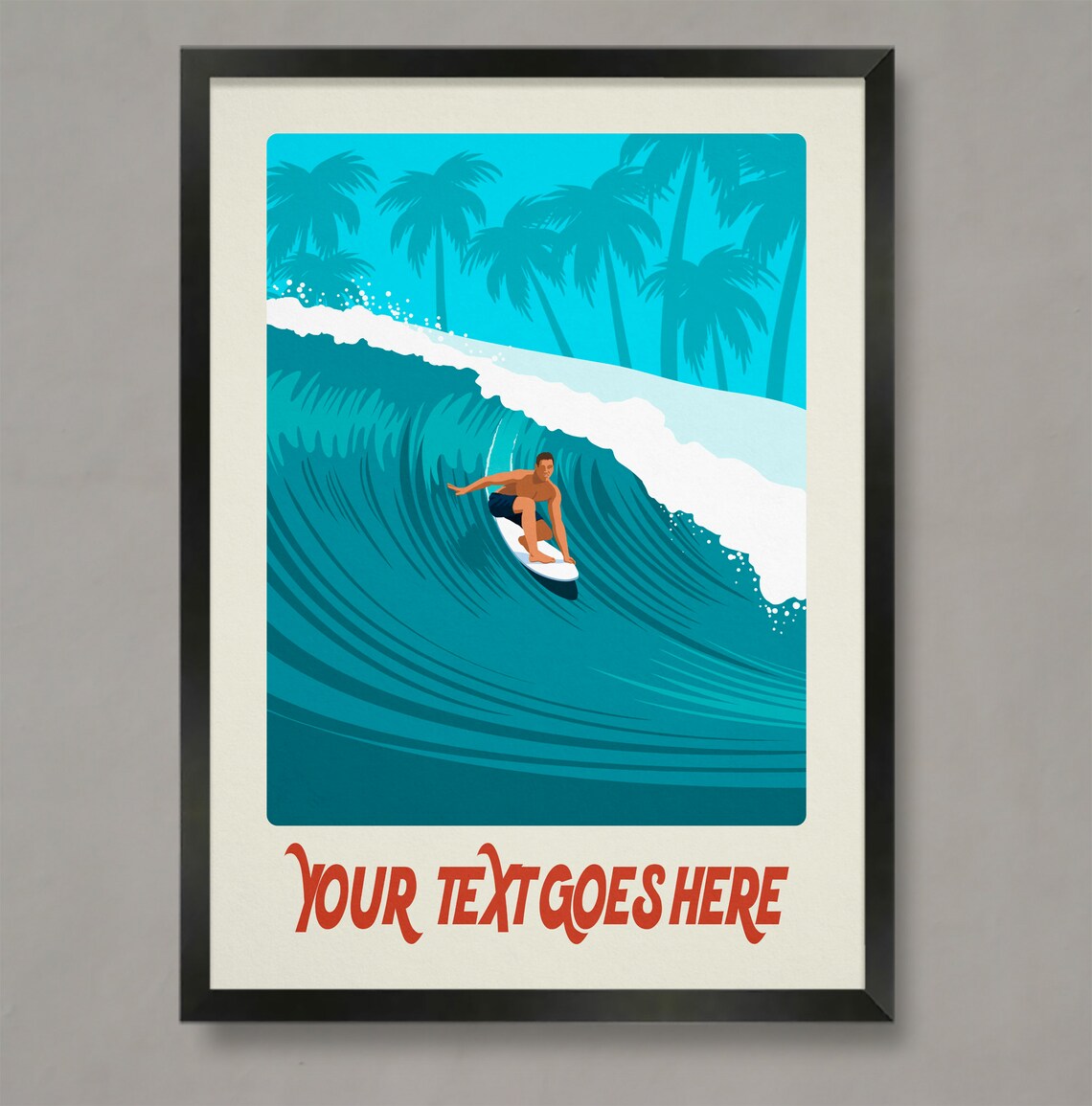 Personalised Surf Gift Custom Surf Art Print Surfing Poster Personalised Surfing Art Personal Surf Gift