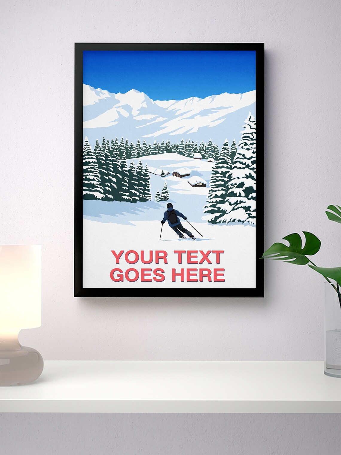 Personalised Ski Gift, Custom Skier Art Print - Image 2