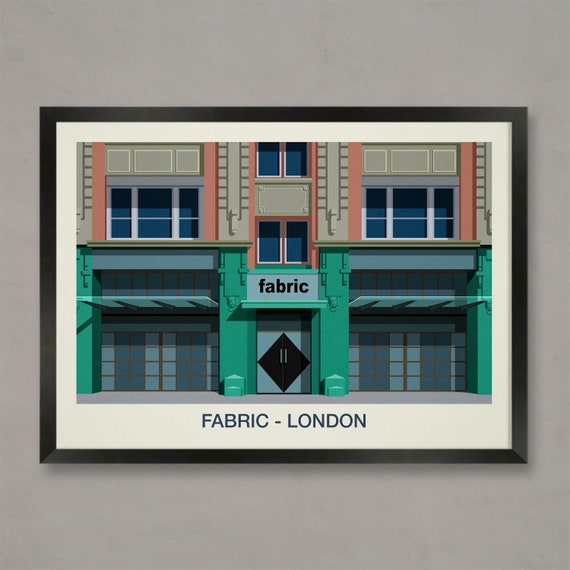Fabric Nightclub London Travel Poster, Vintage Club Scene