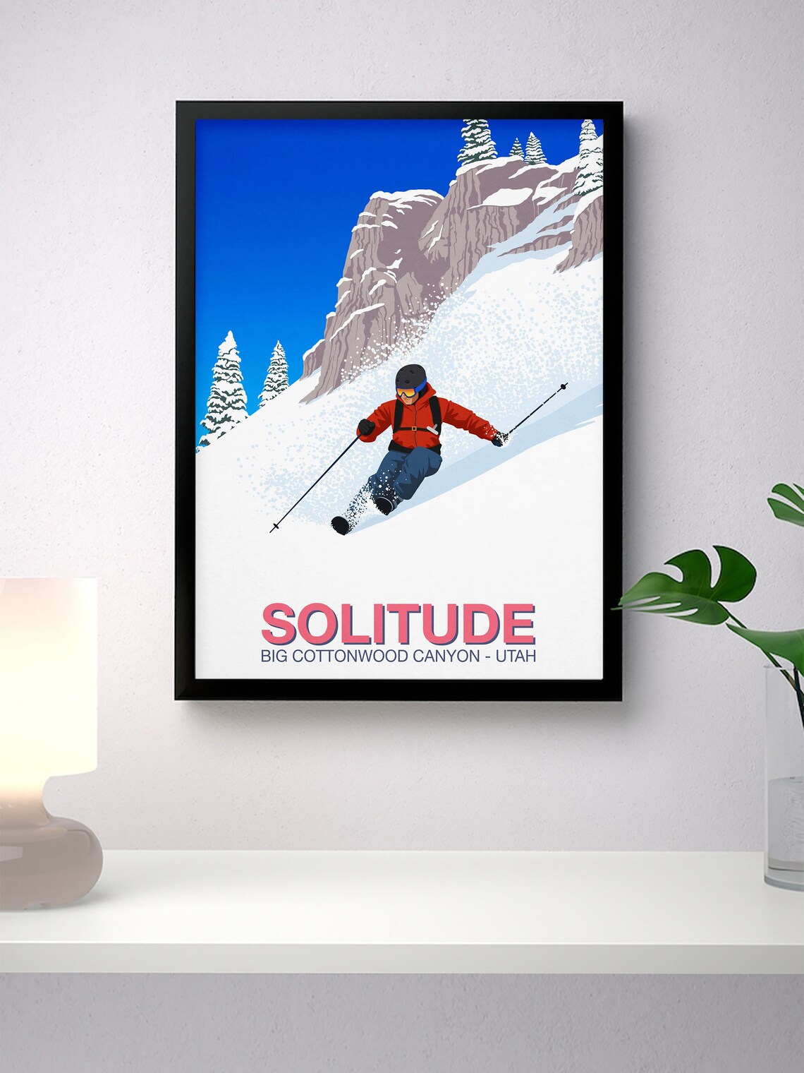 Solitude Skier Poster, Ski Resort Travel Poster - Image 2
