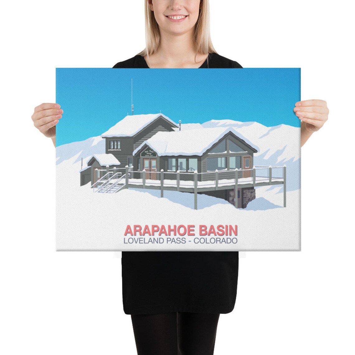Arapahoe Basin Snow Plume Refuge Lodge Colorado Retro Ski Poster - Image 3
