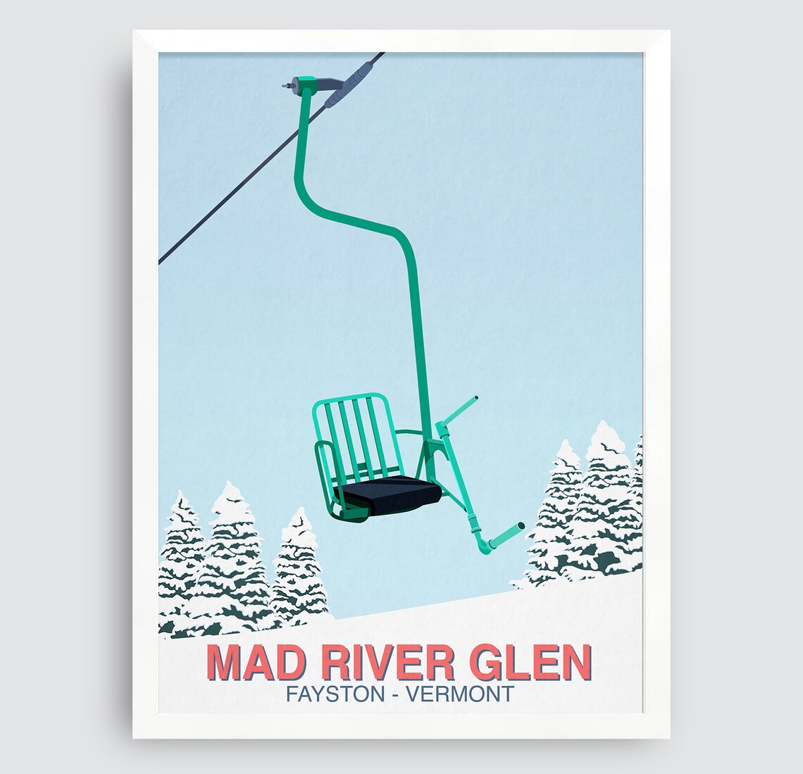 Mad River Glen Ski Resort Travel Poster Art Print - Image 3