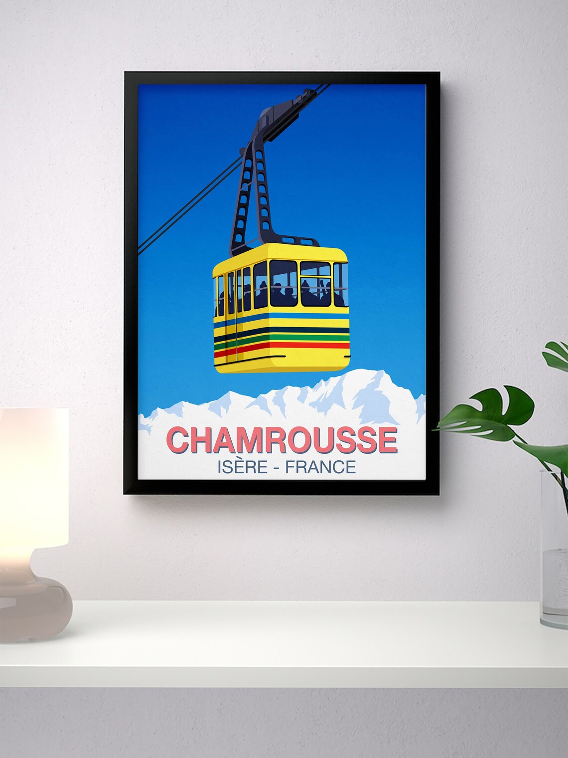Chamrousse Ski Resort Poster, Snowboard Travel Poster - Image 4