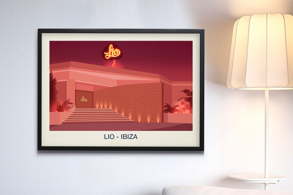 Lio Ibiza Nightclub Pink Sunset Neon Sign Music Venue Wall Art - Image 3