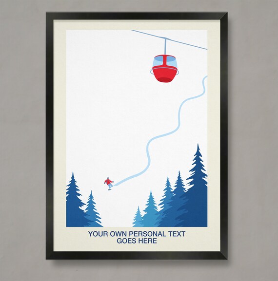 Personalised Minimalist Snowboard Poster, Snowboarder