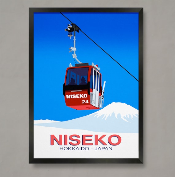 Niseko Ski Resort Travel Poster, Ski Resort Art Print