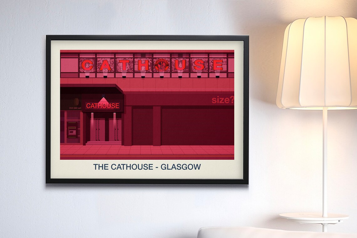 The Cathouse Venue Art Print, Rock Club Poster - Image 3