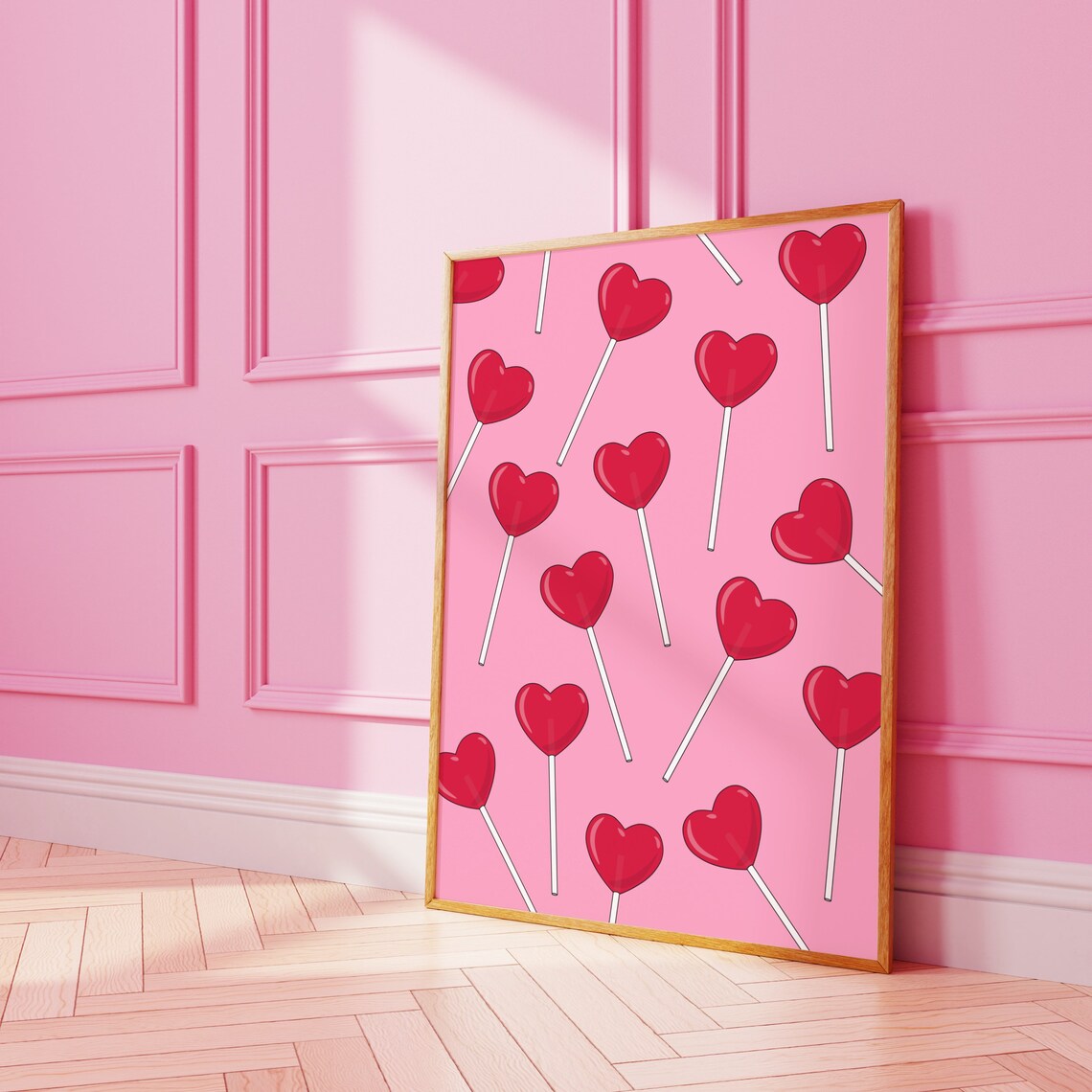 Heart-Shaped Lollipop Sweet Candy Art Print