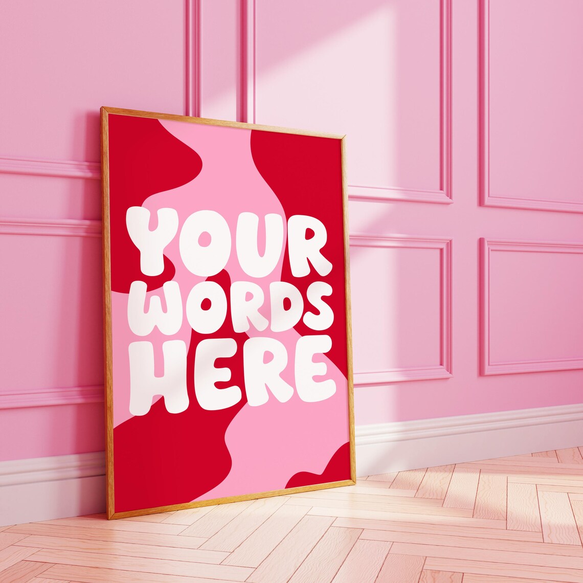 Custom Wavy Personalized Typography Poster Print