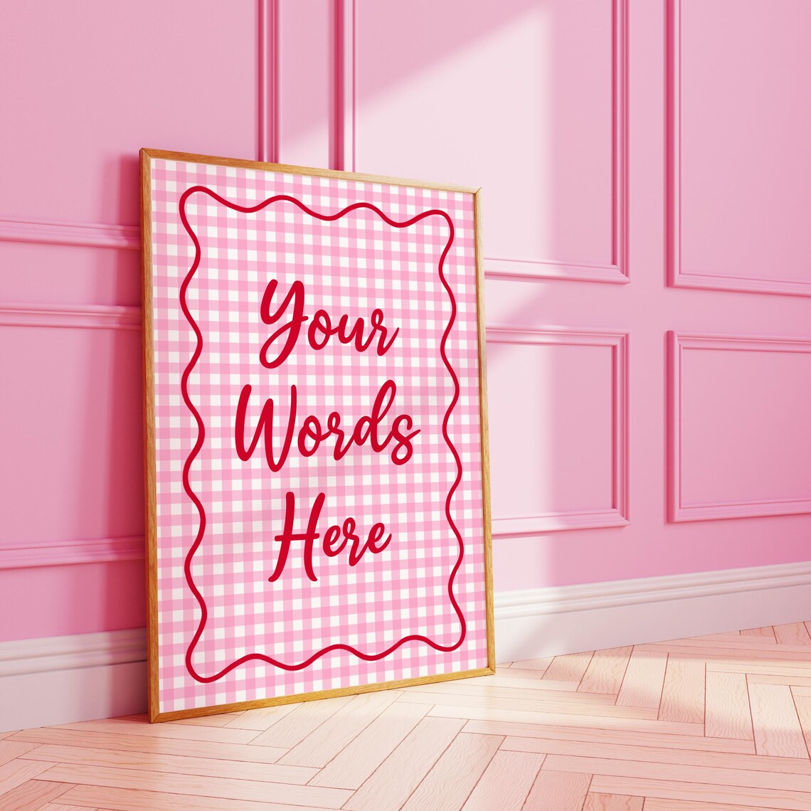 Cute Gingham Custom Typography Art Print