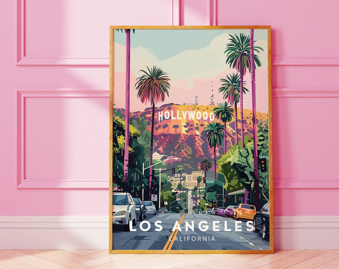 Los Angeles California Travel Print Los Angeles Wall Art San Francisco Decor California Photography Beach Poster Hollywood Artwork La Art