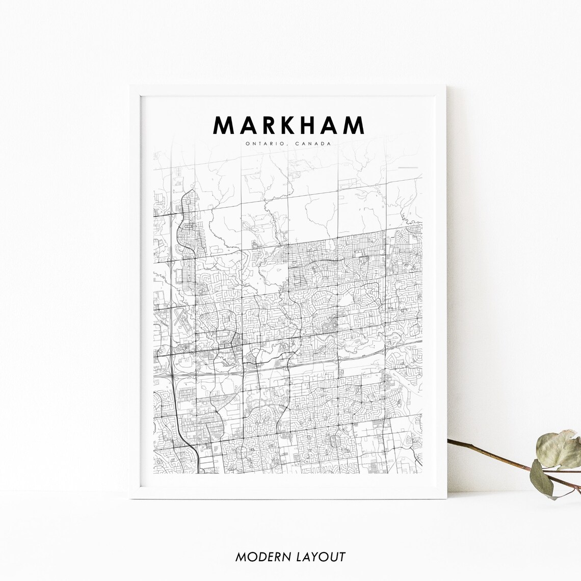 Markham Ontario Map Poster, Toronto On Canada