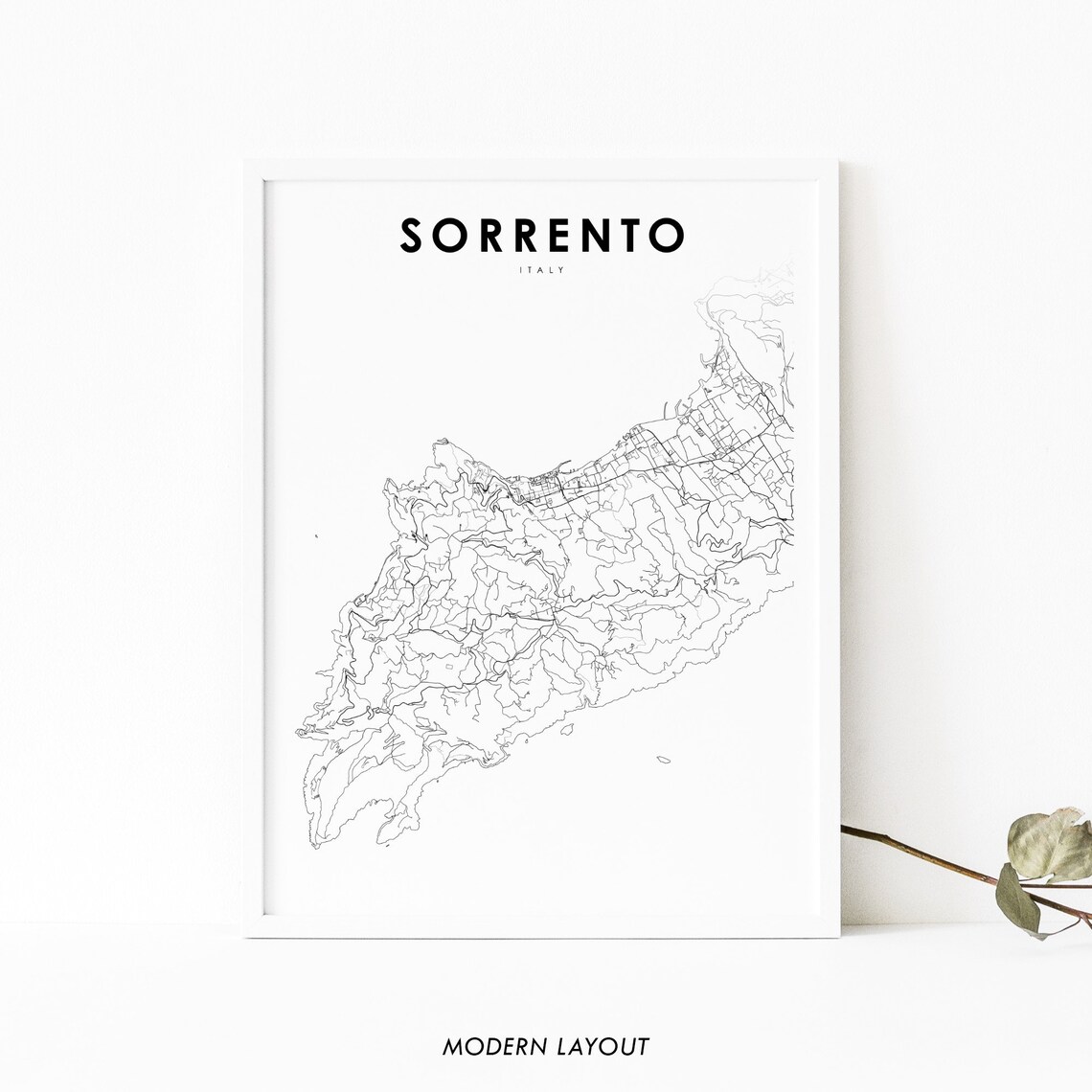 Sorrento Italy Map Art Print, Naples Campania