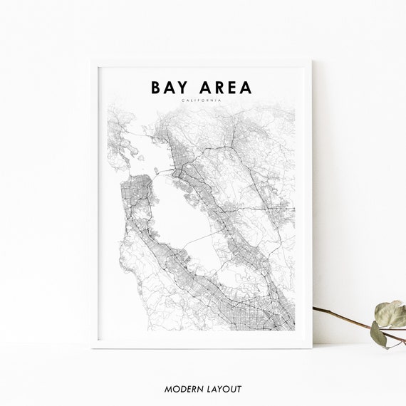 Bay Area CA Map Print, Nursery Room Decor