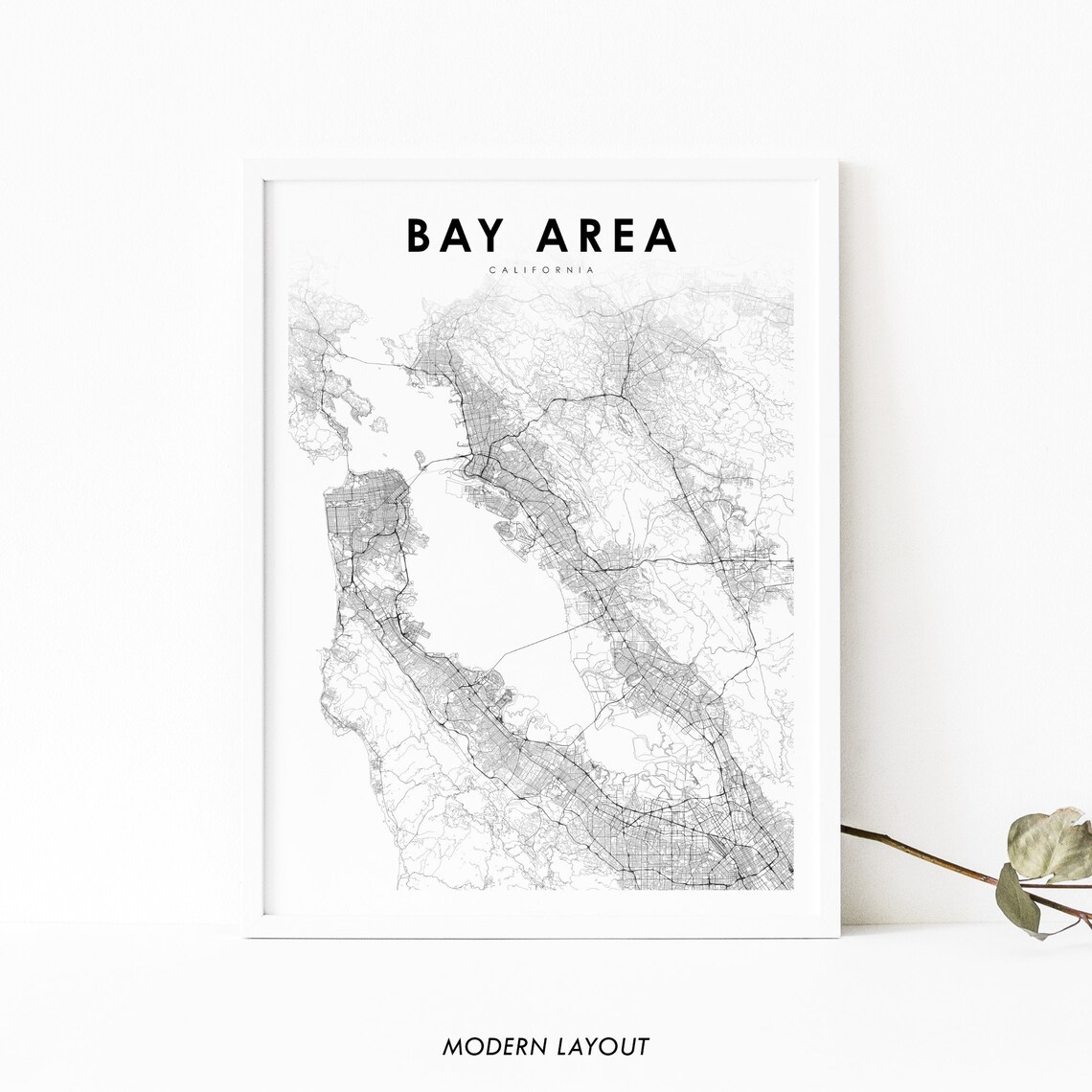 Bay Area CA Map Print, Nursery Room Decor